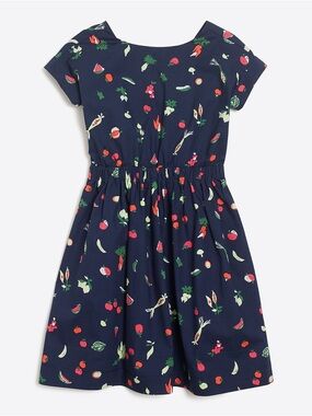 Crewcuts Navy Fruit Print Kids Dress